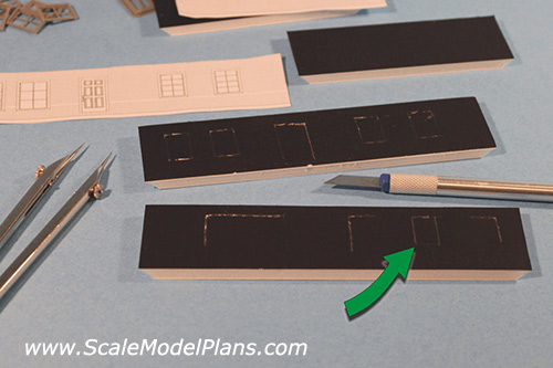 install windows in a scratch built scale model